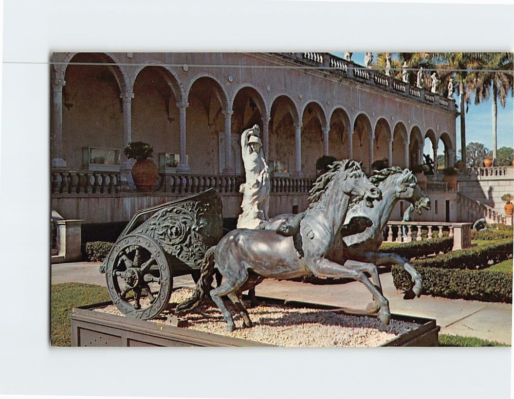 Postcard Votive chariot Ringling Museum Of Art Courtyard Sarasota Florida USA