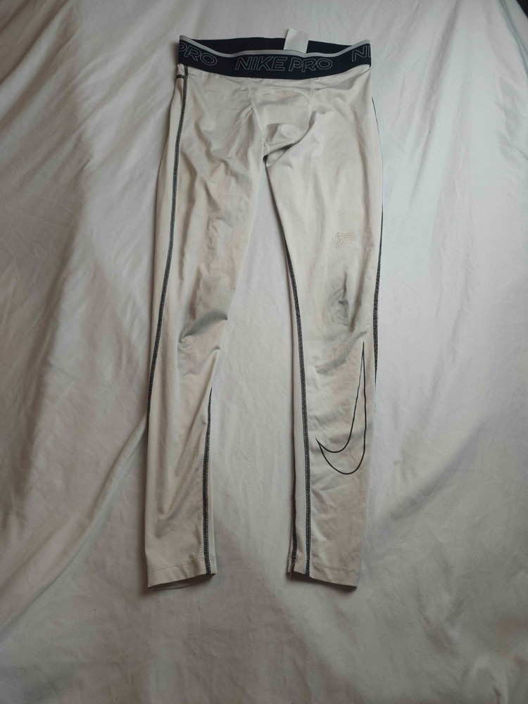 Nike Pro Tights Mens Medium White Compression Training Basketball Gym Running