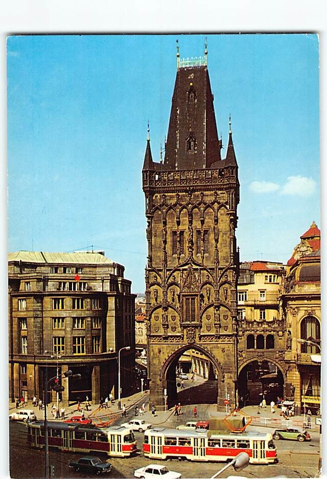 Postcard Powder Tower Prague Czech Republic