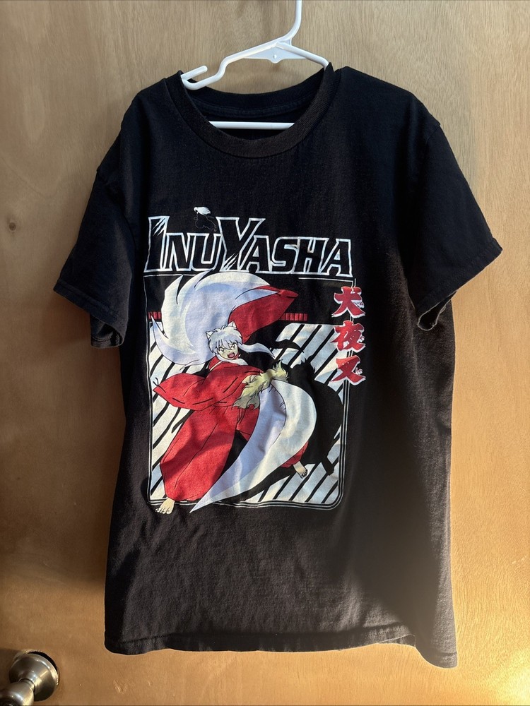 Inuyasha Shirt Dark Blue Short Sleeve Anime Character Tee Size: S