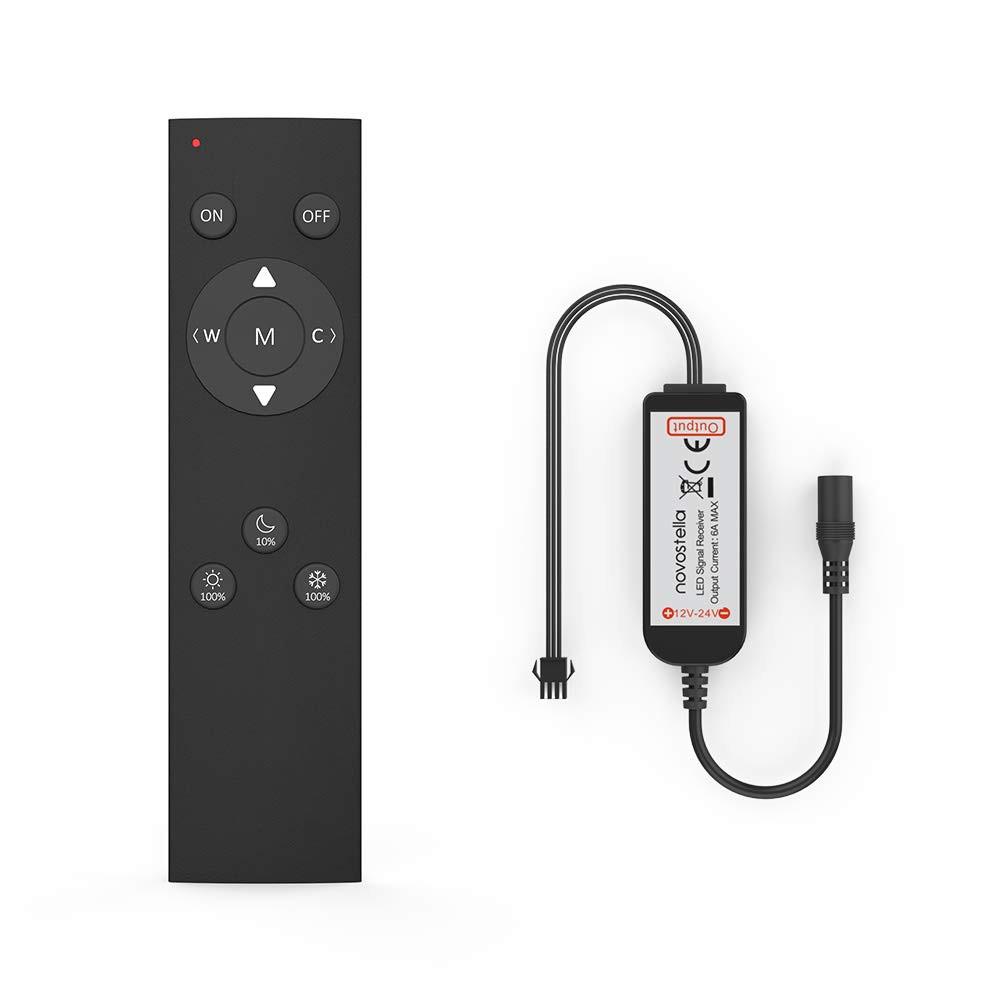 360Â° RF Remote Controller for 20Ft 40Ft Tunable White LED Strip Light Kit Dimma