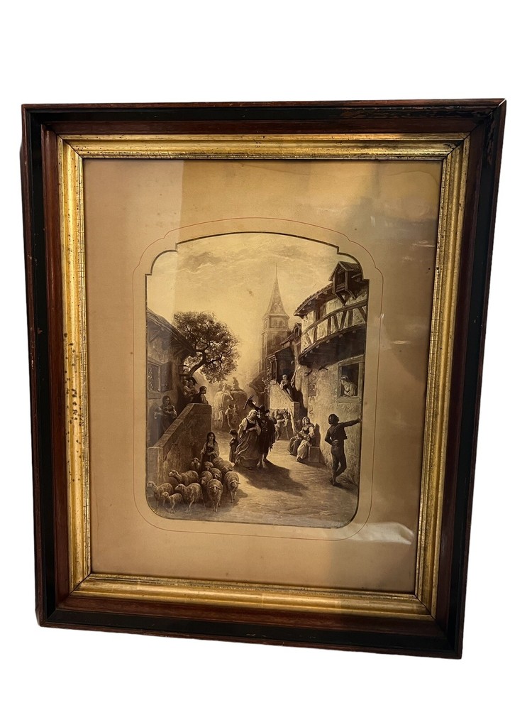 Paul Girardet 1821-1893 After Gustave Dore Mezzotint Canvas Signed