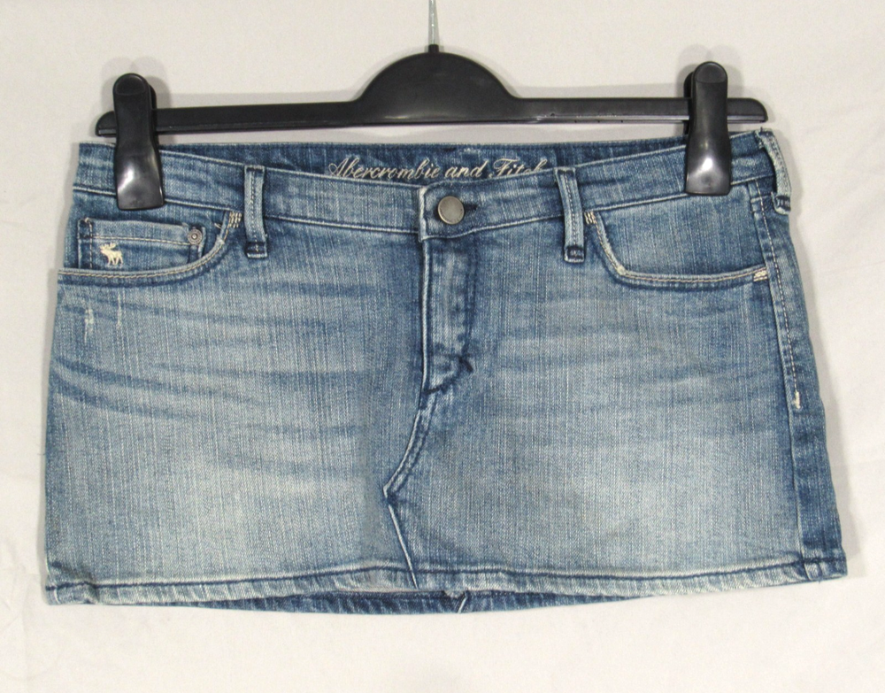VTG ABERCROMBIE AND FITCH Denim DESTROYED/DISTRESSED POCKETS Mini Jean Skirt 4