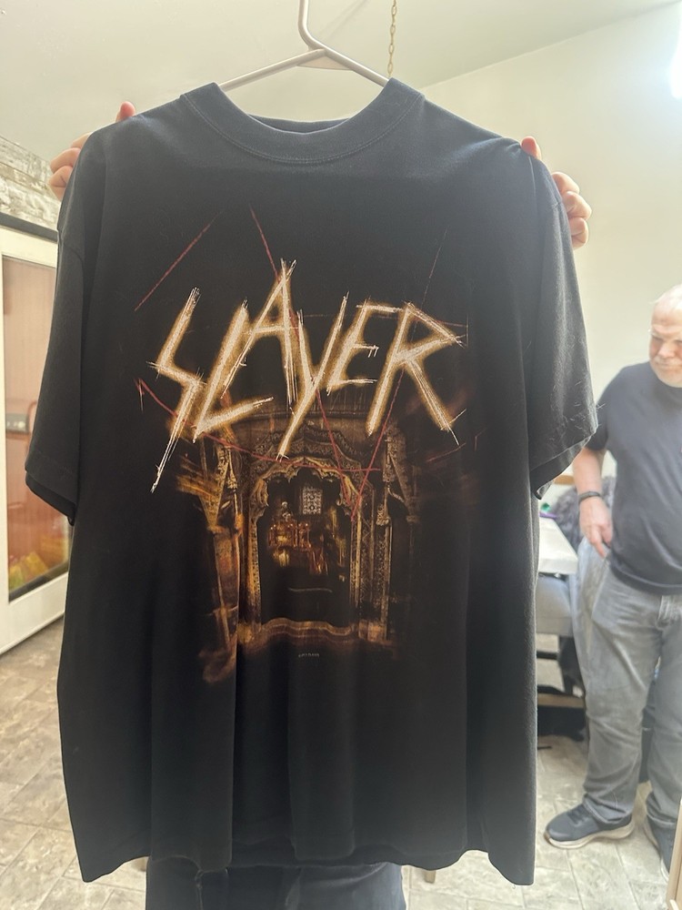 Vintage 2001 Slayer God Hates Us All Mens Size L Euro Tour Metal T Shirt Y2K EX