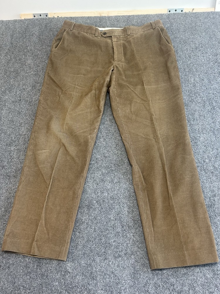 Lauren Ralph Lauren Mens 38x30 Brown Corduroy Chino Flat Front Preppy Pants