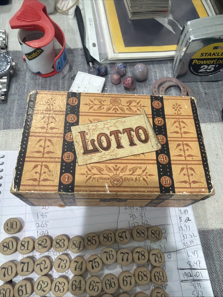 Antique 1890's Game of Lotto In Original Box