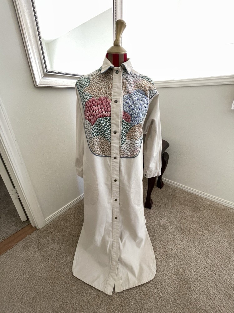 Women's Long Cotton Trench Coat Size Medium