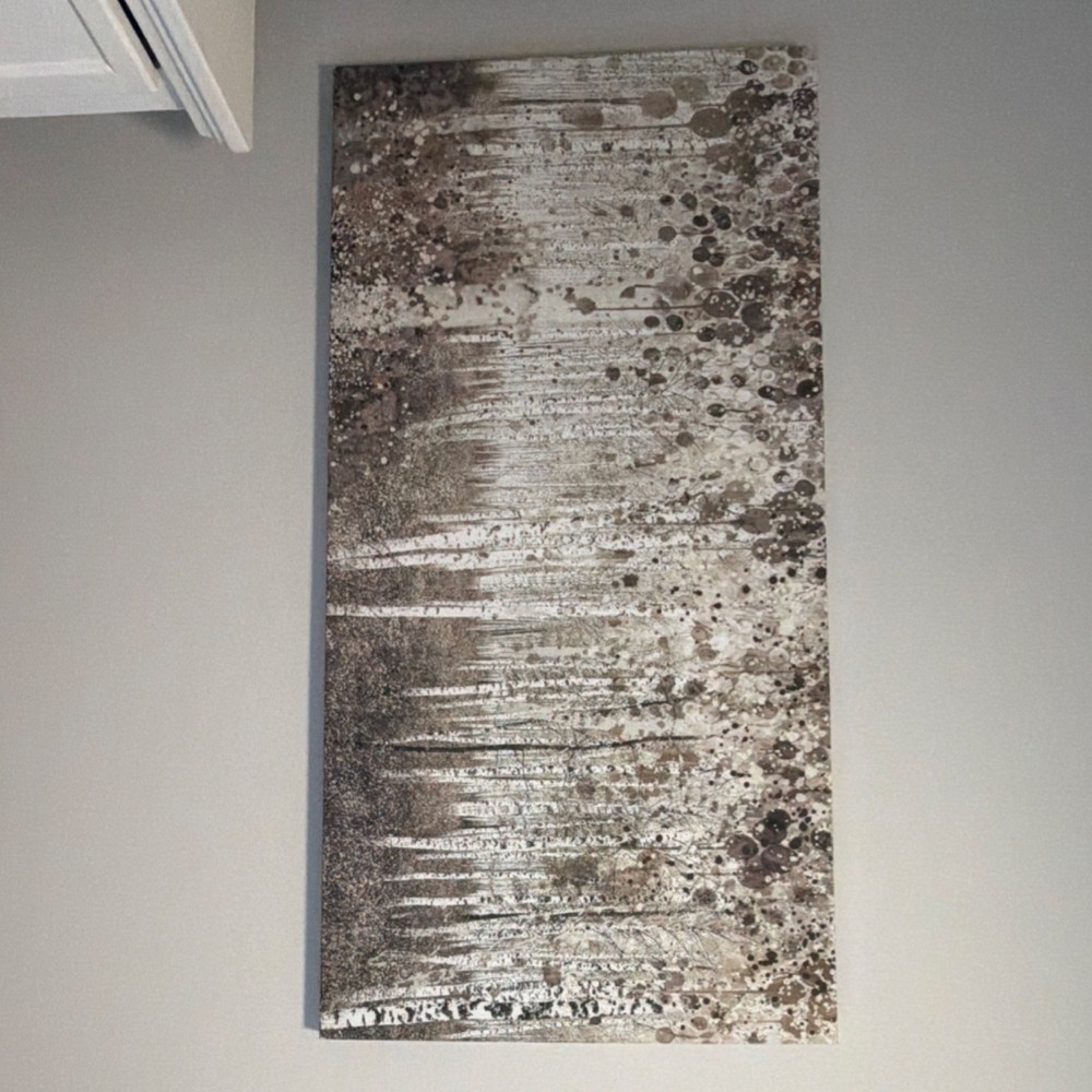 Large Abstract Canvas Painting, Neutral Colors, Rectangular, Unframed Wall Art