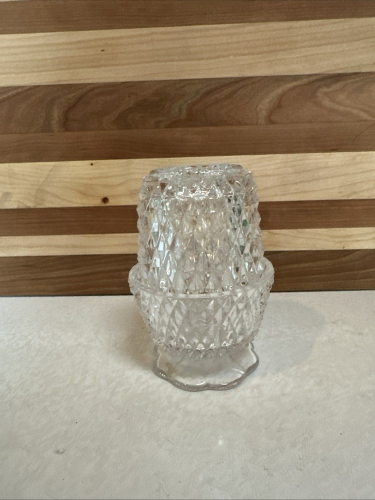 Vintage Diamond Point Clear Fairy Lamp  5.5”  Tall Fairy Light  Mint Condition