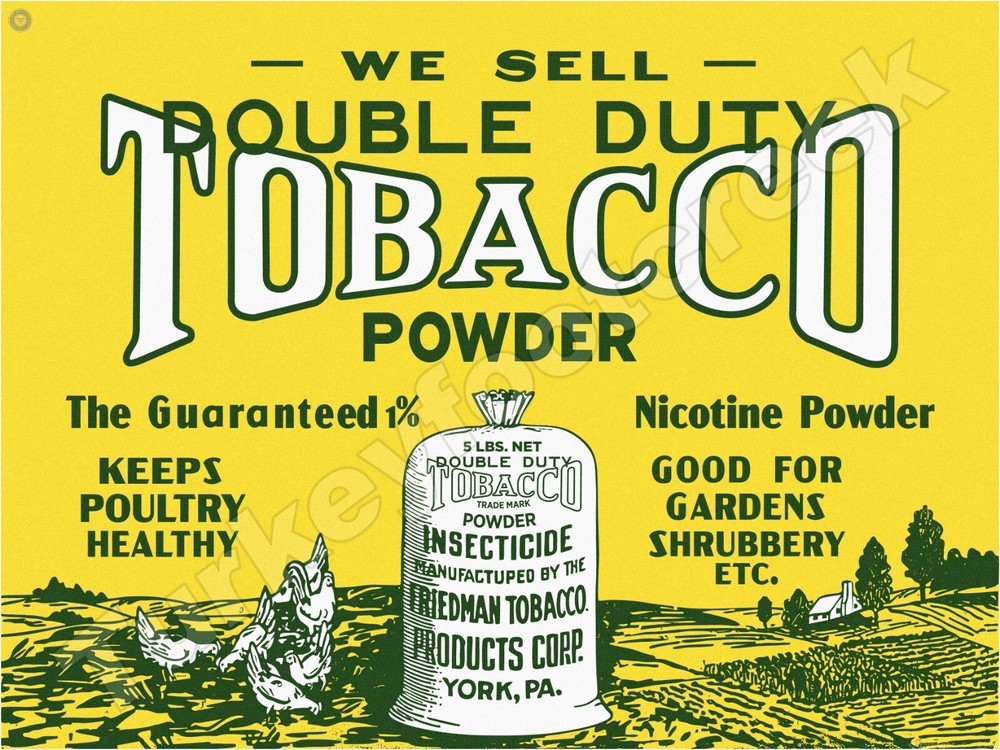 Double Duty Tobacco Powder Metal Sign 3 Sizes to Choose From