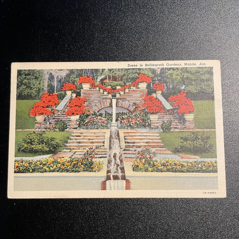 Mobile Alabama Azaleas Monument Bellingrath Gardens Flowers AL Vintage Postcard