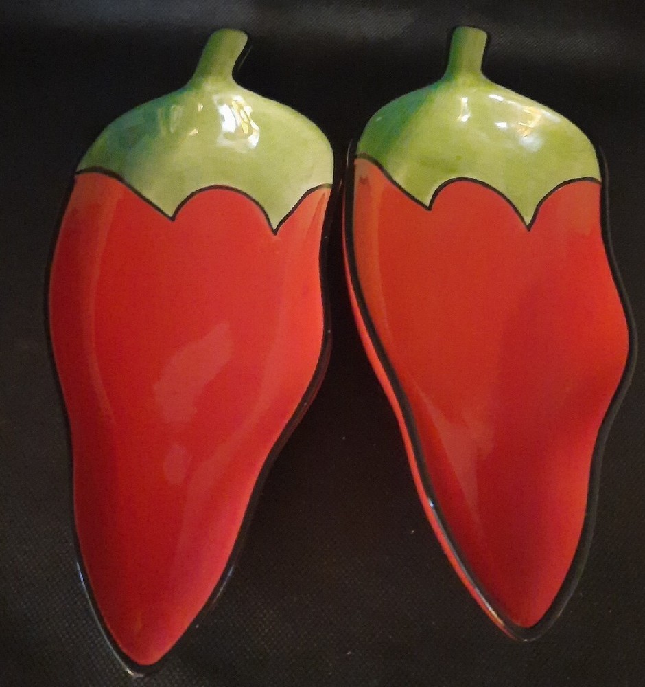 Vintage Red Hot “Chili Fiesta” Clay Art - Serving Condiment Bowls California SF