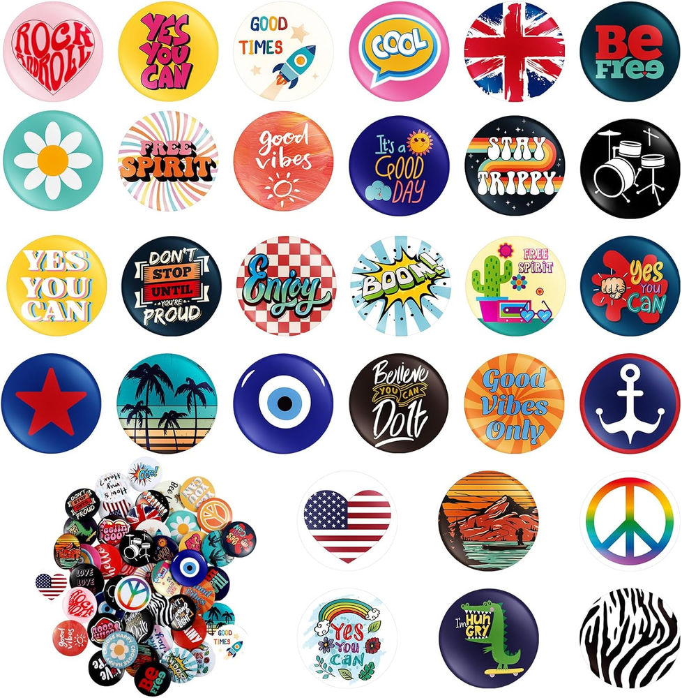 30 Pack Band Pins Buttons 1 Inches Retro Punk Button Pin Slogans Sayings Pinback