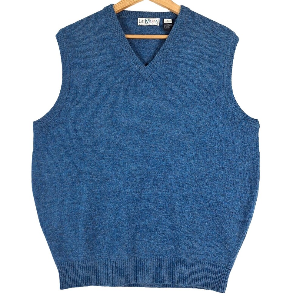 Chaleco Suéter Le Moda Para Hombres Grande Lana de Cordero De Colección Y2K Abuelo Preppy Academia-image