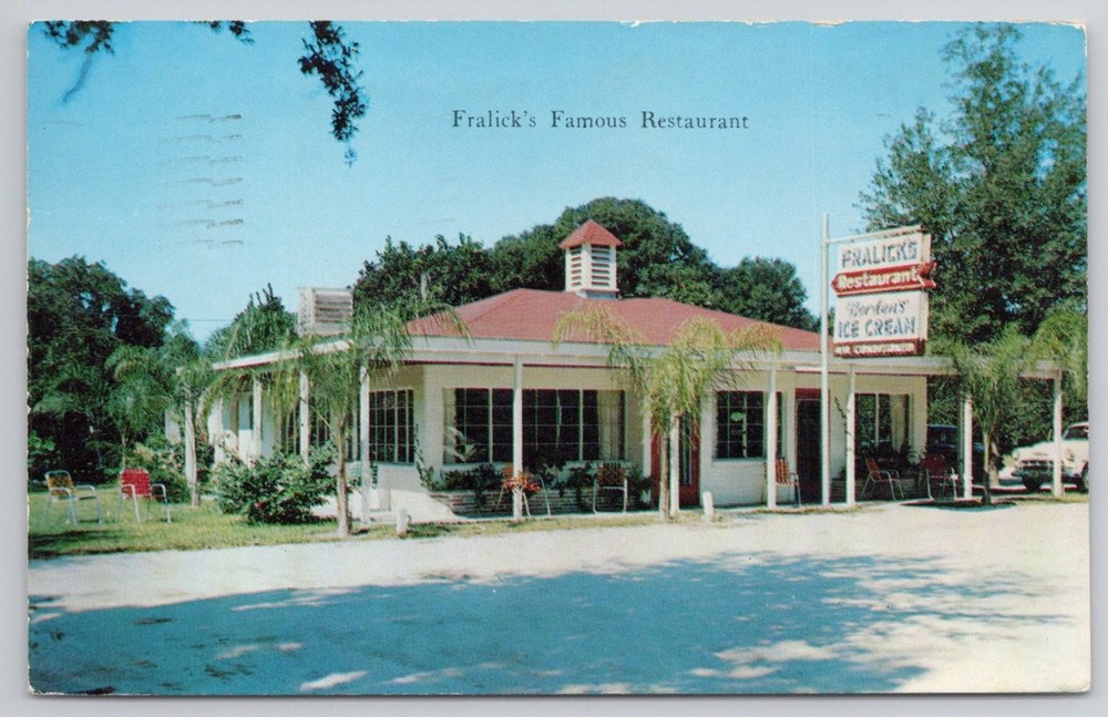 Fralick's Restaurant Mount Dora FL Vintage Postcard Borden's Ice Cream