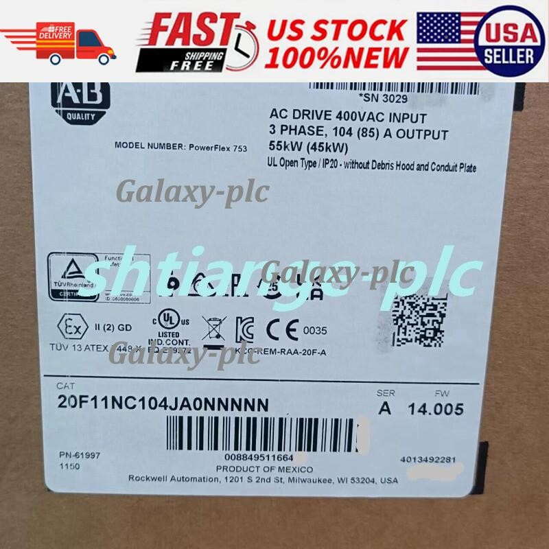 NEW 20F11NC104JA0NNNNN PowerFlex Air Cooled 753 AC Drive