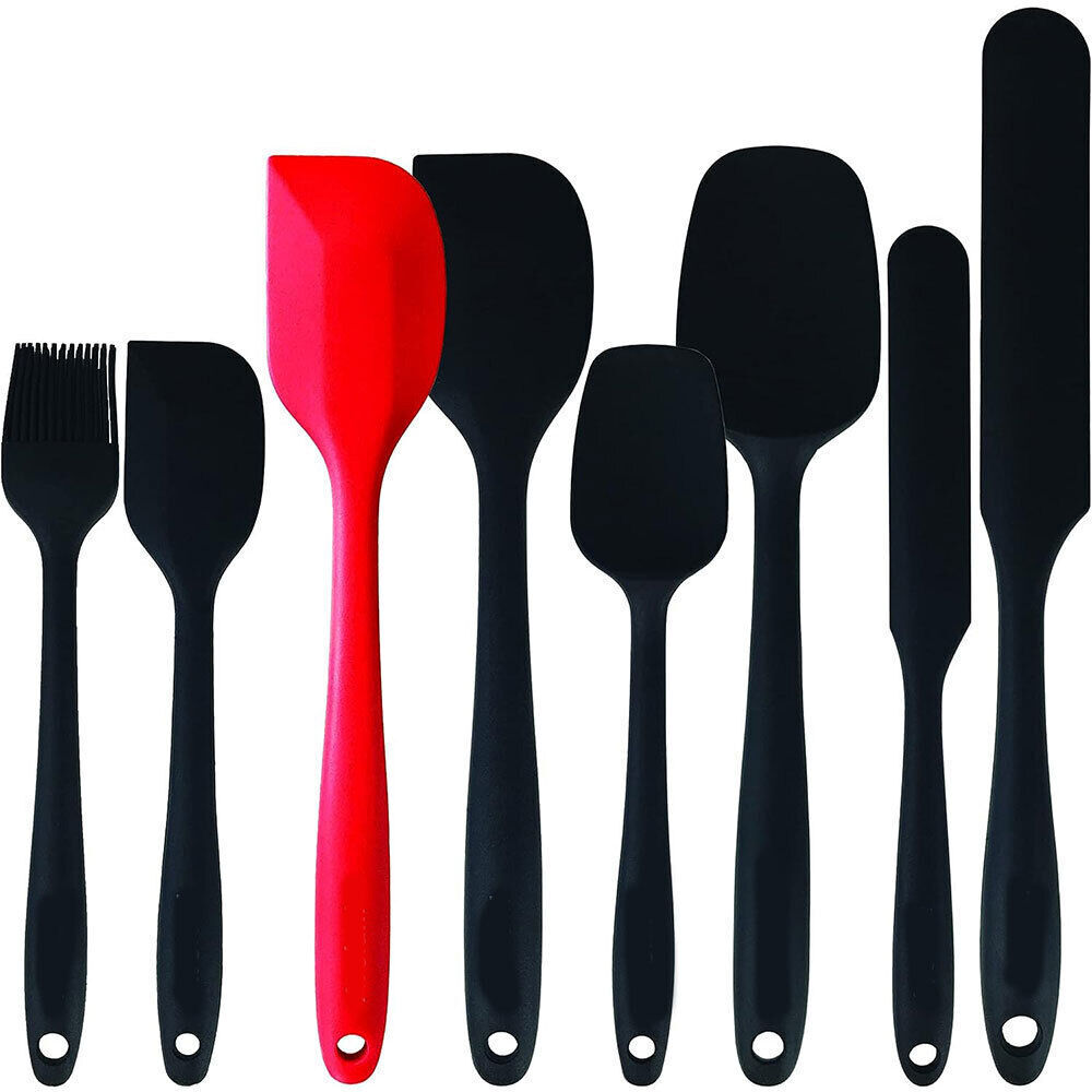 Silicone Spatula Set Of 8 Heat Resistant Baking Cooking Mixing Kitchen Utensils