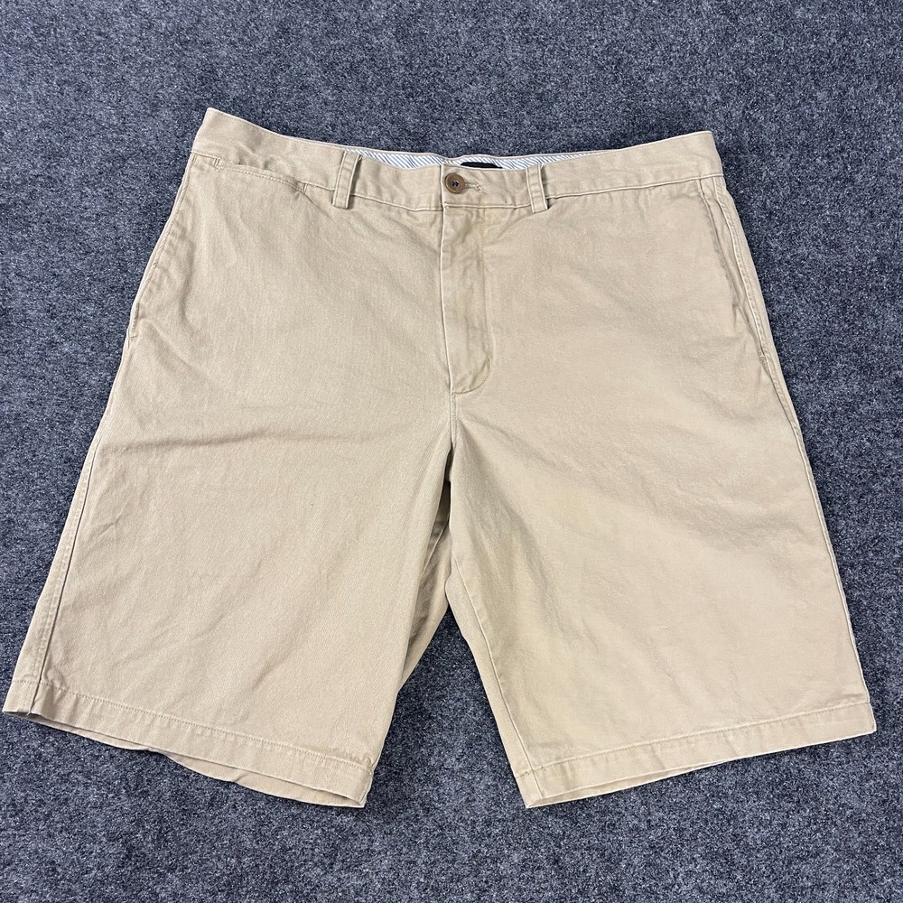 Banana Republic Mens Chino Shorts Size 36 Khaki Tan Flat Front Casual