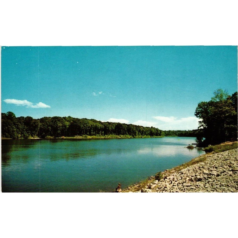 Vintage Lieber State Park Cloverdale Indiana Postcard Chrome Lake Scenic View