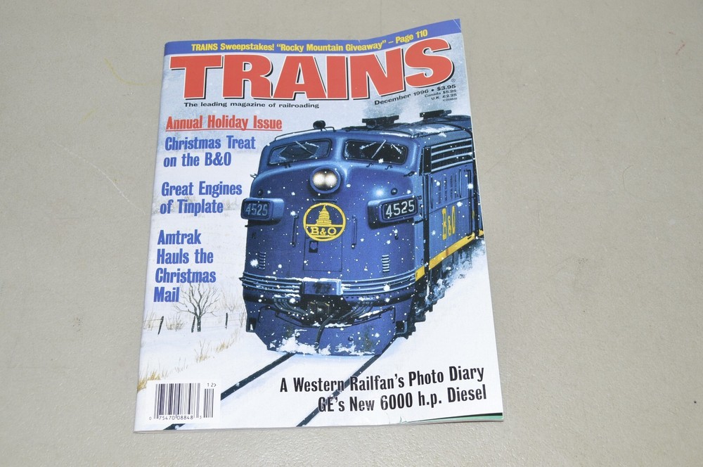 magazine railroad TRAINS December 1996 B&O Tinplate Great Engines 6000 hp diesel