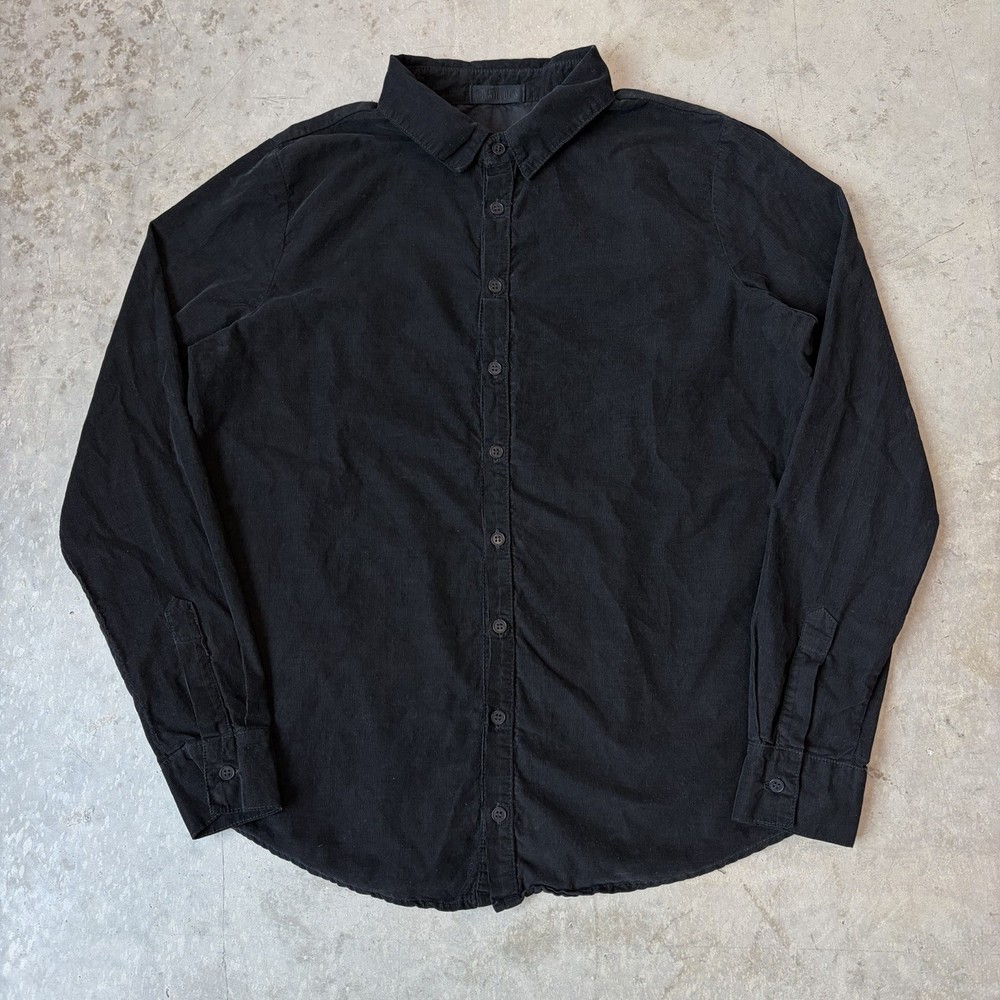 CP Shades Button Up Front Shirt Corduroy Long Sleeve Black USA Women’s Medium