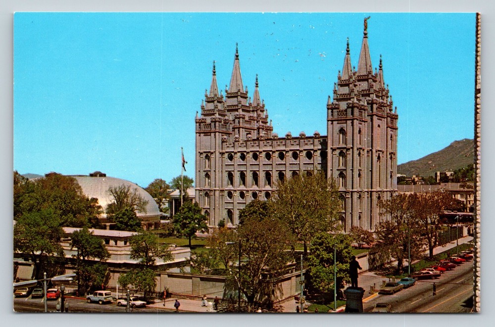 Salt Lake City Utah UT Temple Square Mormon Temple Tabernacle VINTAGE Postcard
