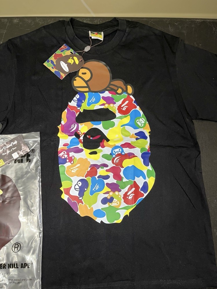 BAPE Rainbow Baby Milo T-Shirt Size Large