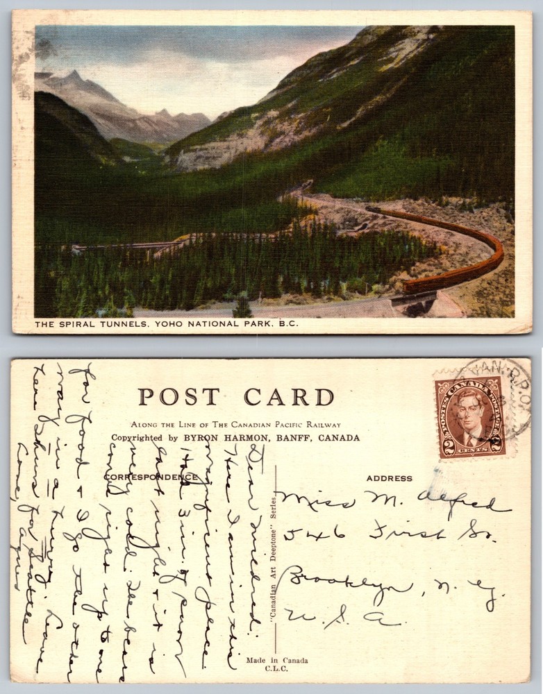 Spiral Tunnels Yoho National Park Canada Postcard