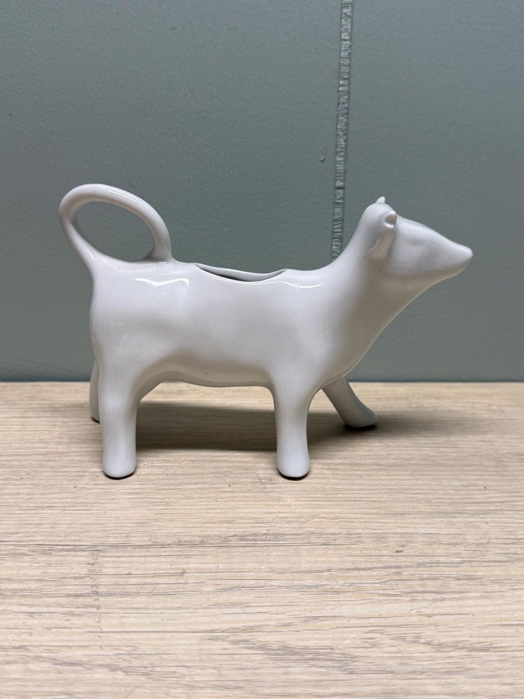 Vintage Pillivuyt France Porcelain White Cow Creamer