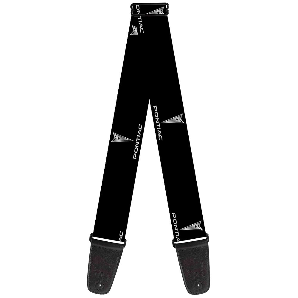 Guitar Strap - Pontiac Black/Silver Repeat Logo ACC NEWAnother great item from Rarewaves USA | Free delivery!