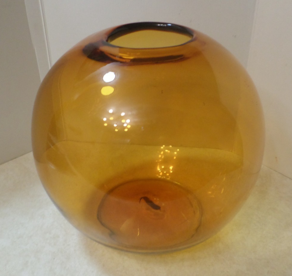 Blenko Glass Globe Vase 9 x 9 1/2