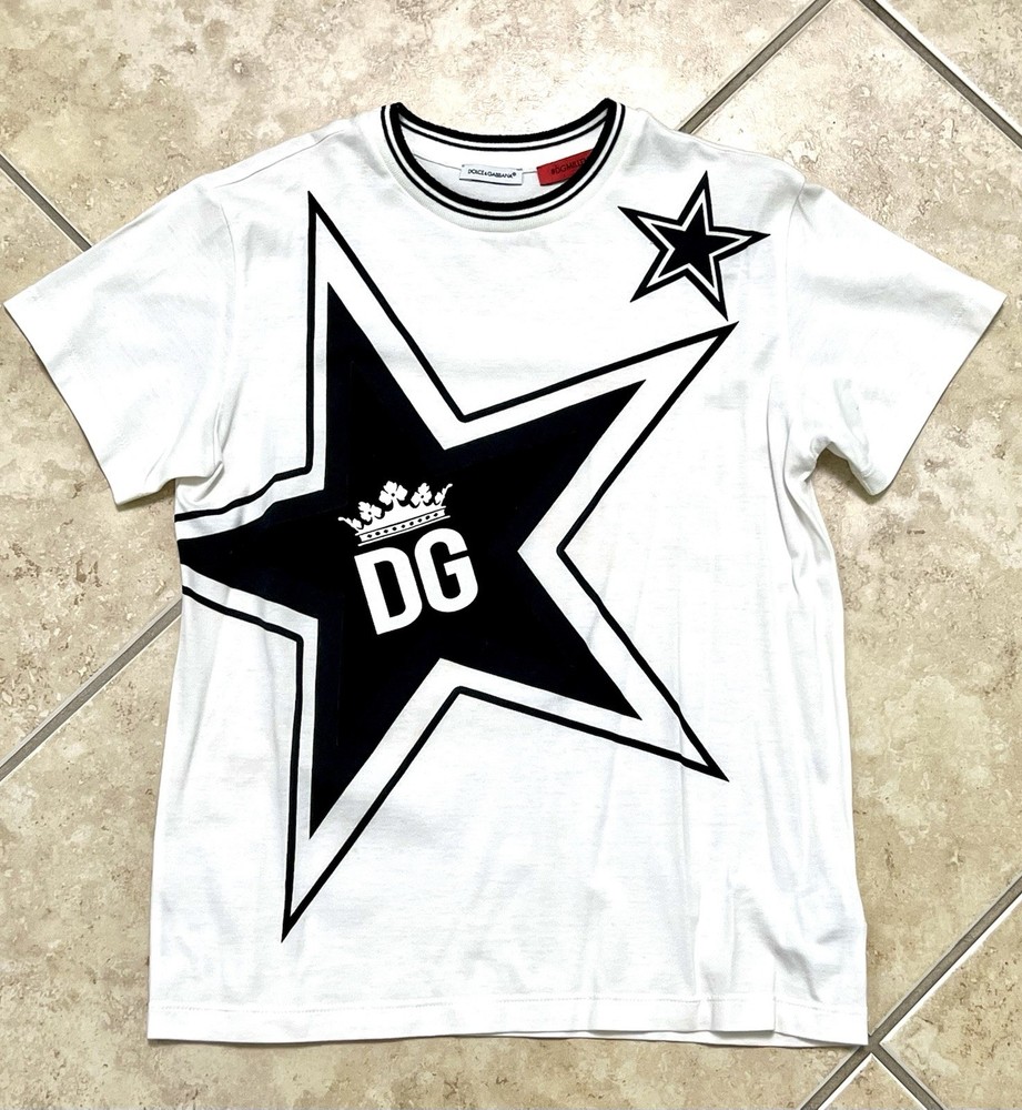 Dolce & Gabbana Kids Star Pattern White T-Shirt Size 9/10