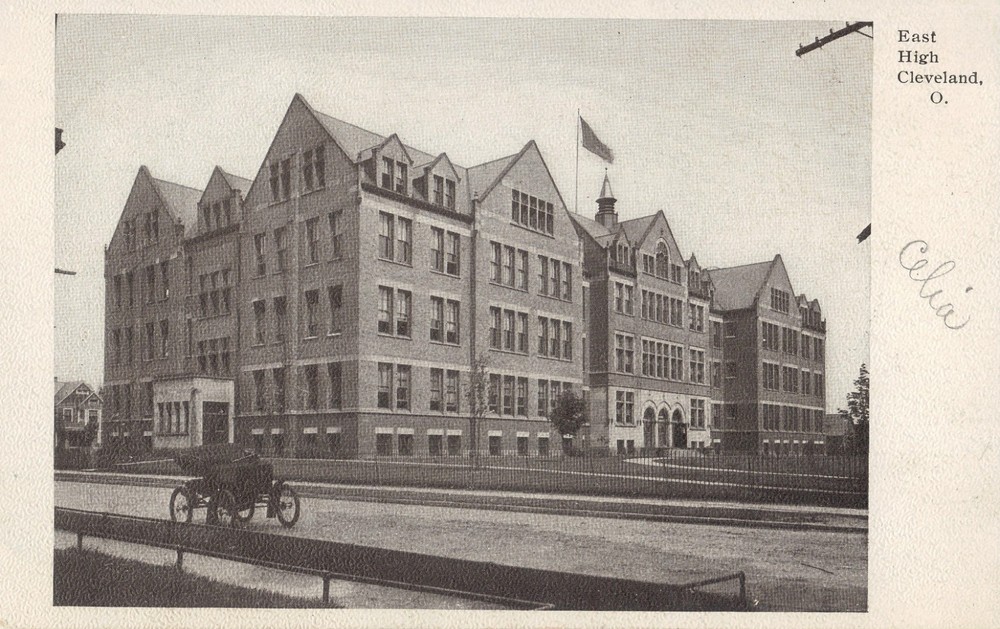 Cleveland  OH East  High School UDB B/W Postcard UNPOSTED EXCL