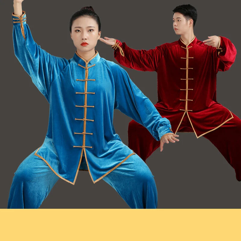 Women Men Martial Arts Uniform Yoga Tai Chi Sets Tang Kung Fu Suit Outfit Sz