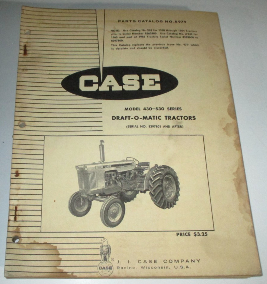 Case 430 530 Series Tractor Parts Catalog Manual Book (s/n 8297801 & up) 3-1968