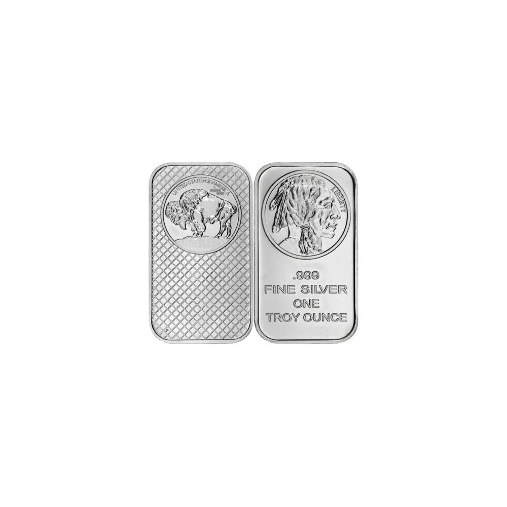 1 Troy oz Buffalo Design .999 Fine Silver Bullion Bar Sealed