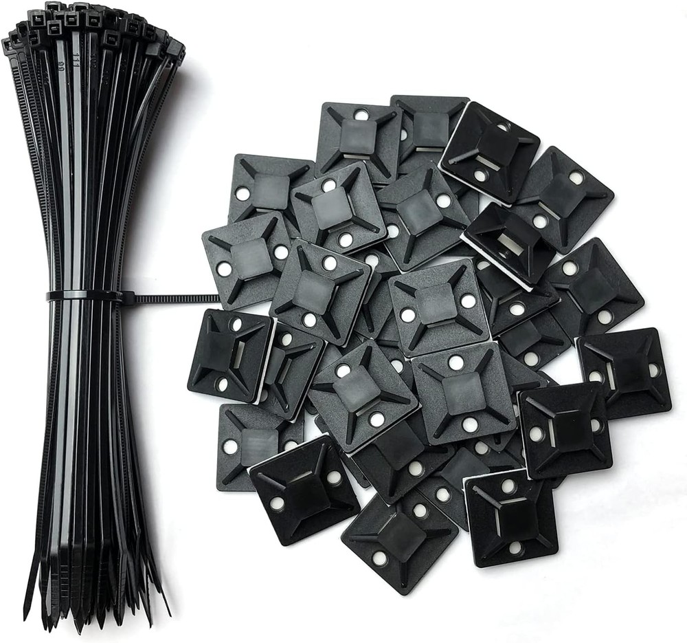 100-Pack Black Nylon Cable Ties 6-Inch 18lb Strength with 60 Bonus Ties