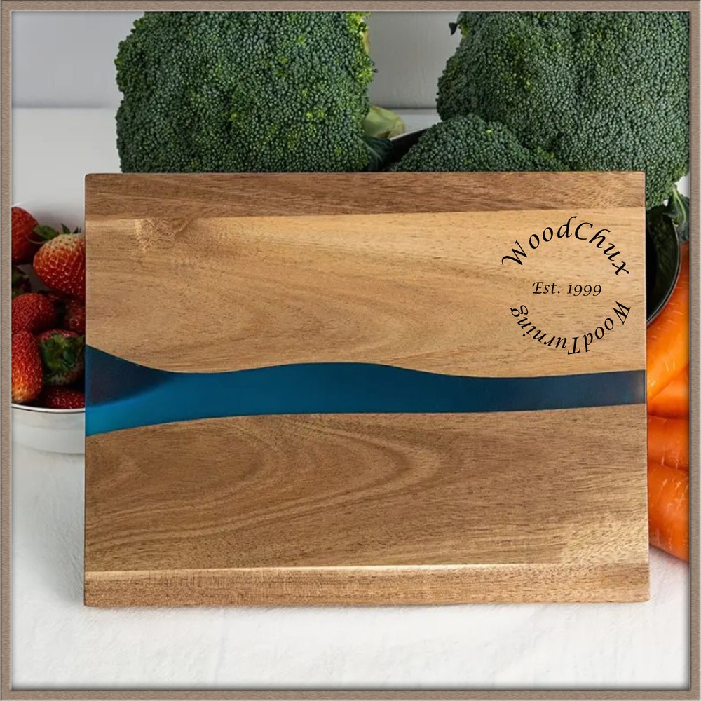 Acacia Wood & Resin River Cutting Board Handle 7.5