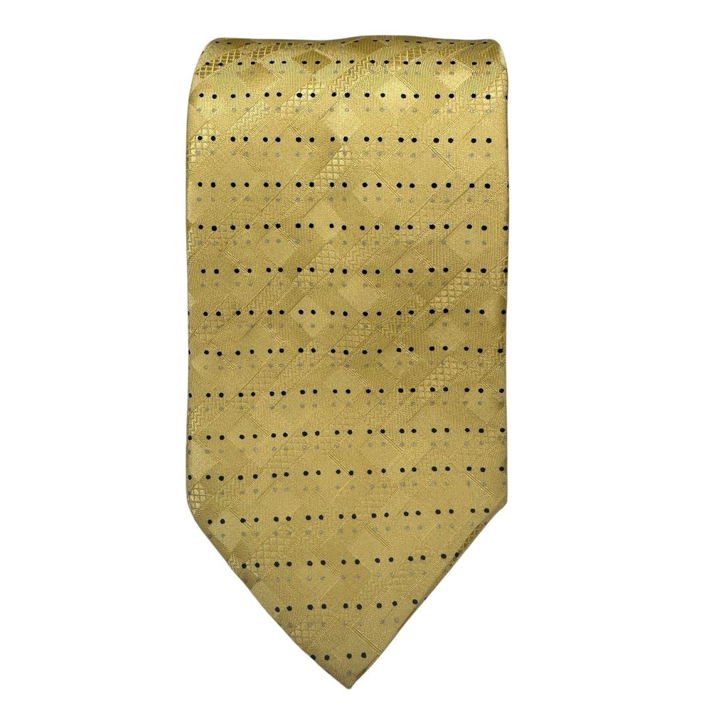 Brioni Men's Gold/Yellow Tie 100% Silk Hand Made In Italy 3.50