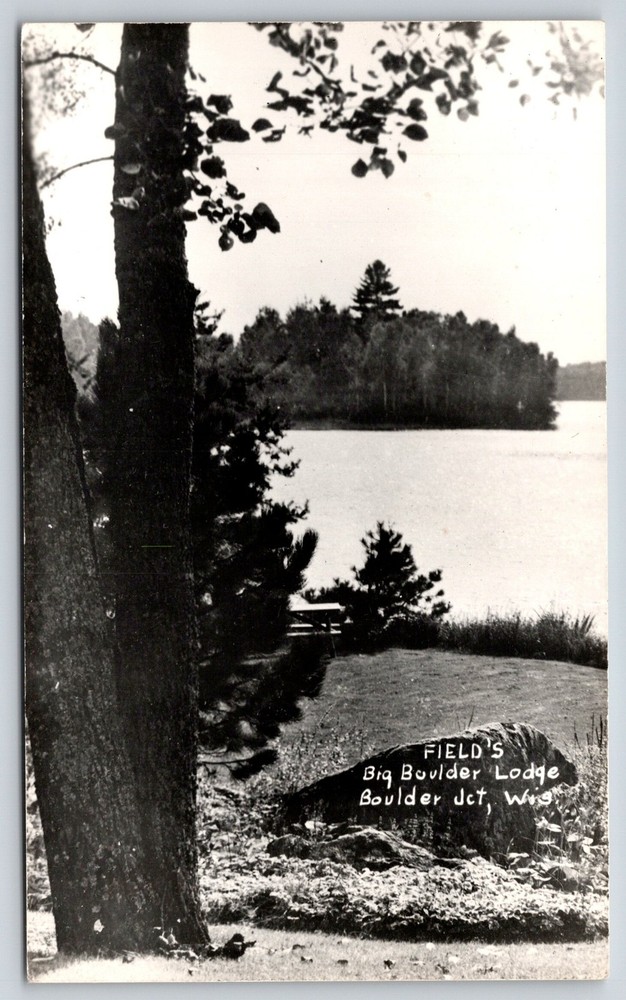 RPPC~Boulder Jct Wisconsin~Panorama Of Fields @ Big Lodge~Real Photo Postcard