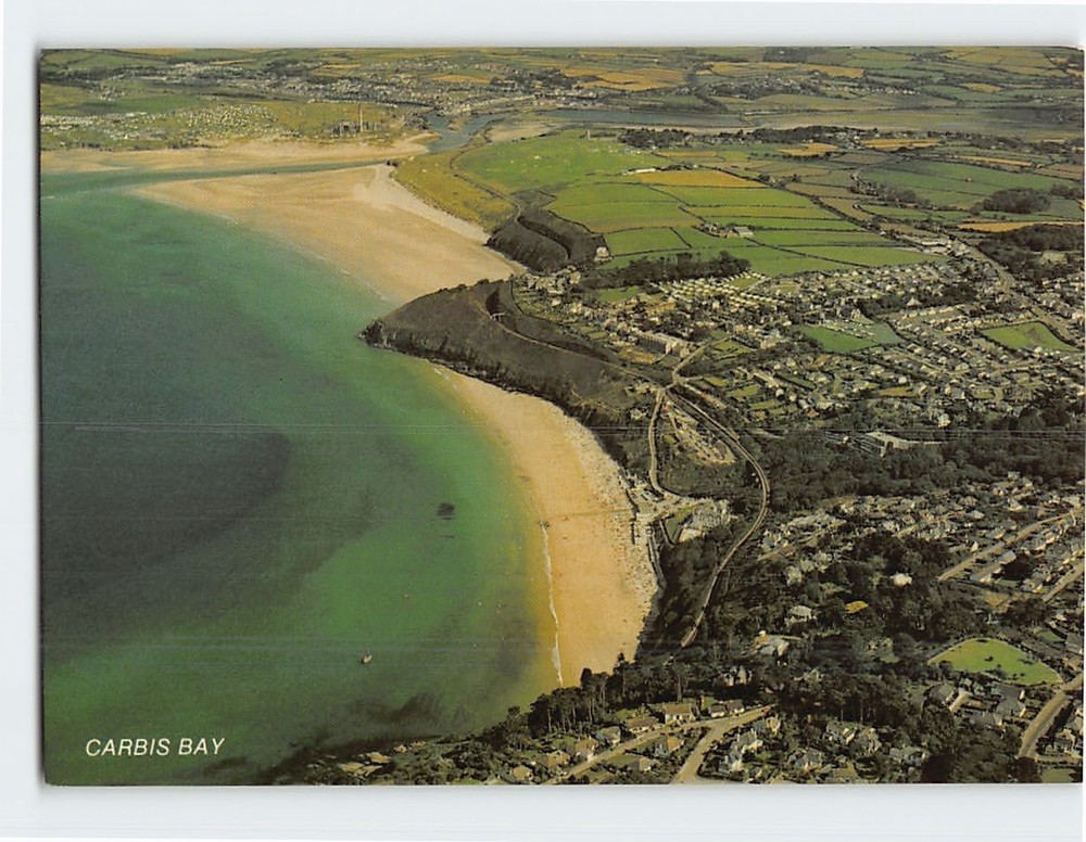 Postcard Aerial View Carbis Bay Cornwall England