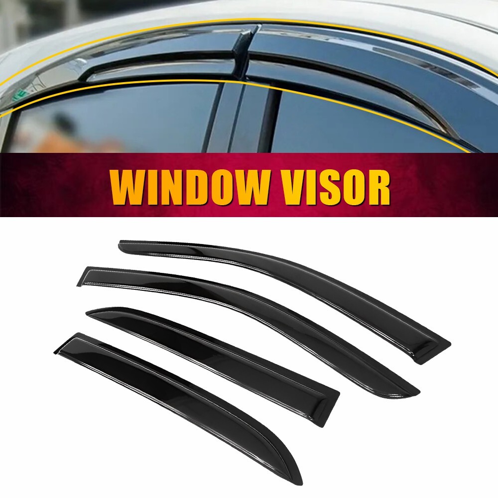 4pcs Window Visor Vent Rain Guards Trim Black For 2013-2017 Honda Accord Sedan M
