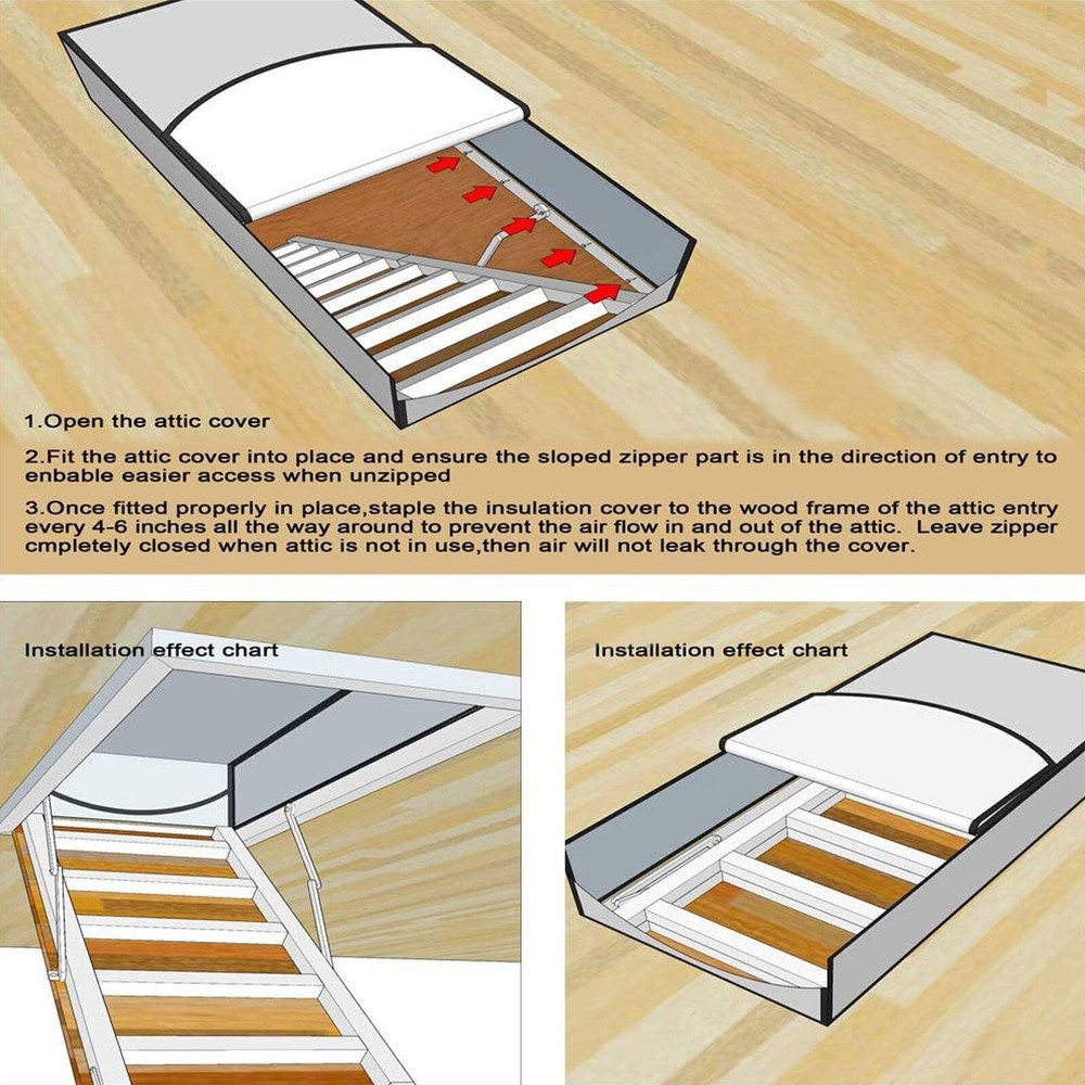 Attic Stairway Insulation Cover Energy Saving Attic Stairs Door Ladder Insulator