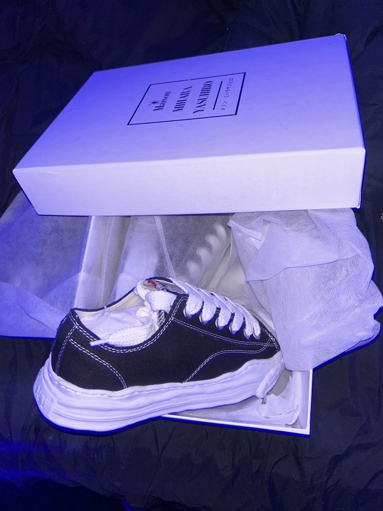 Maison Mihara Yasuhiro Black White Lace Up Low Top Athletic Sneakers Men