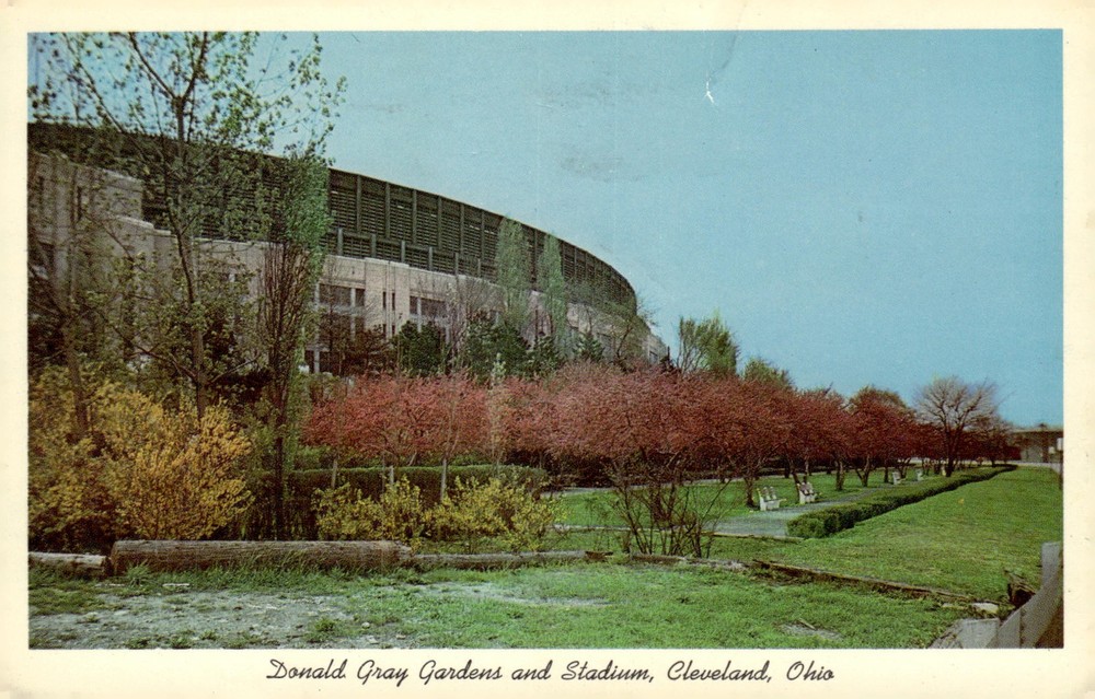 1960s Donald Gray Gardens Cleveland Municipal Stadium Ohio Chrome Postcard