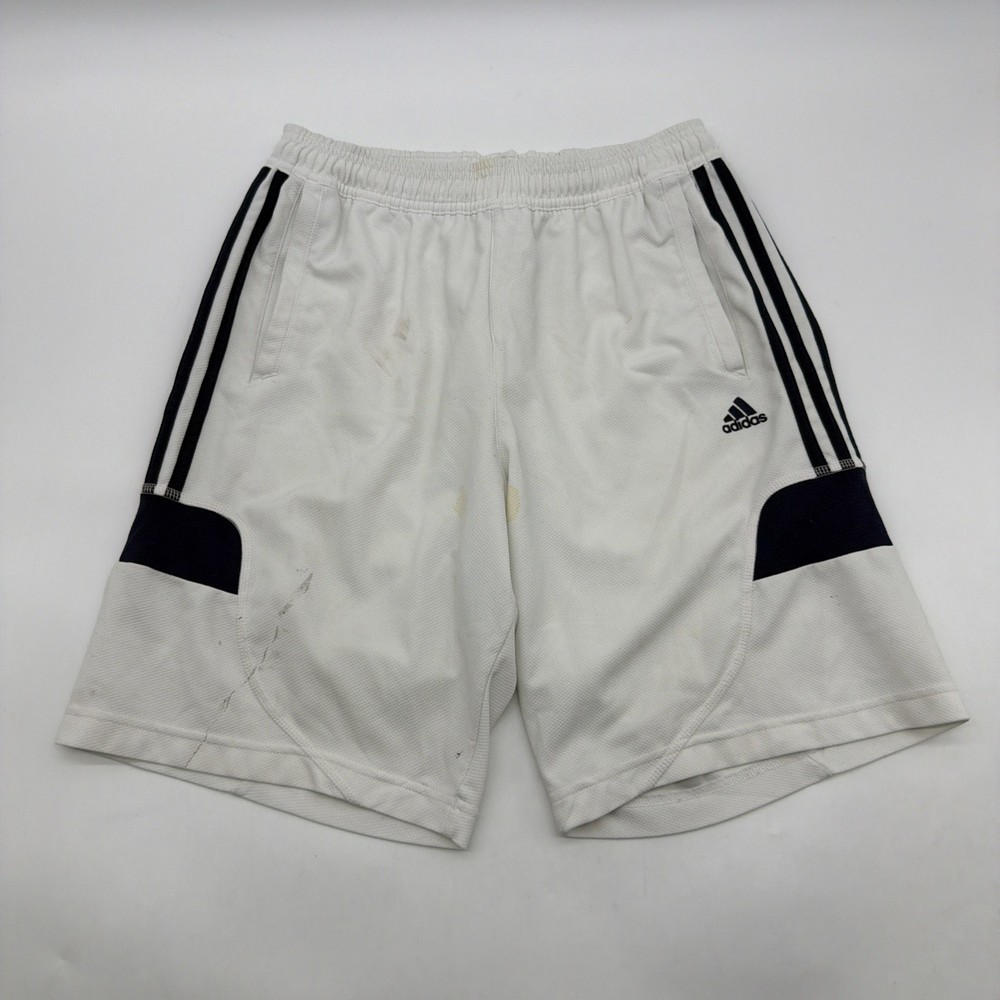 Adidas Climalite Uefa Campions League Shorts Men M White Pockets Logo.#38999