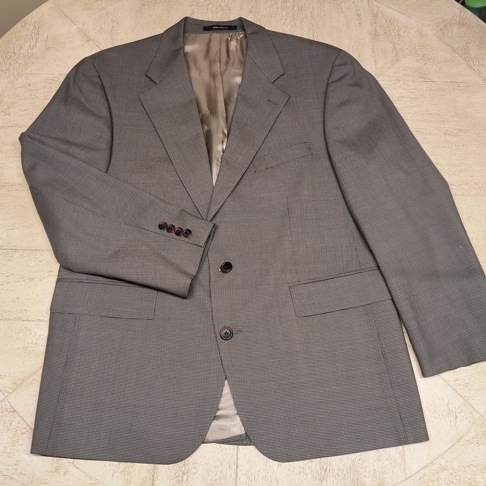 VTG Ralph Lauren Polo University Club 2-button Sport Coat Brown Houndstooth 42S