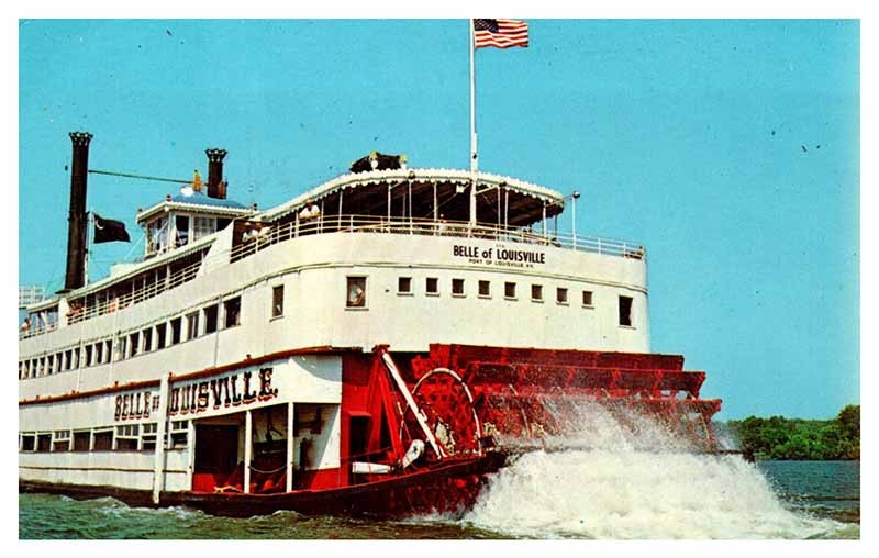 Postcard BOAT SCENE Louisville Kentucky KY m/09 AU3764