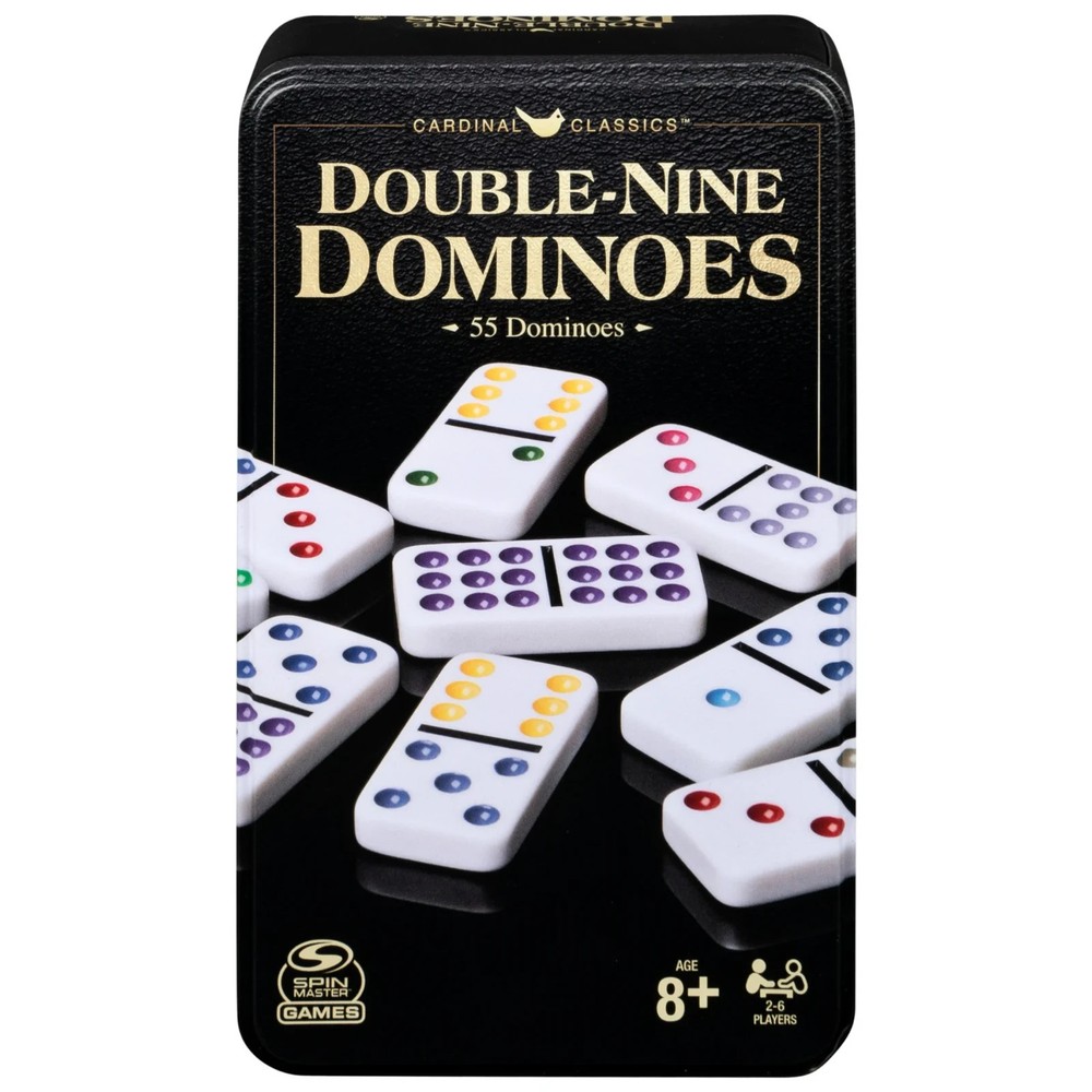 Games Cardinal Classics Double Nine Dominoes Set in Storage Tin Dominoes for Kid