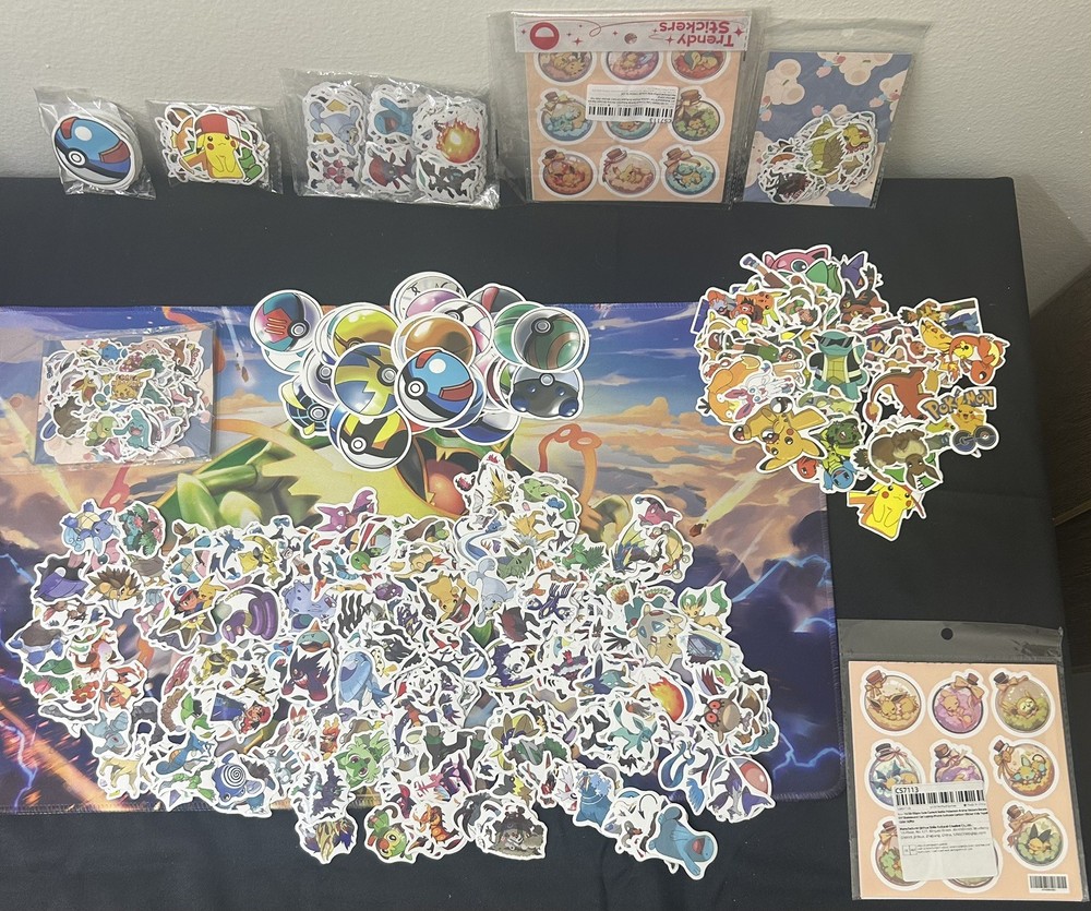 500 Pokemon Stickers Includes 5 Sets Pokeball Set Pokemon Sleeping Set VMax Set